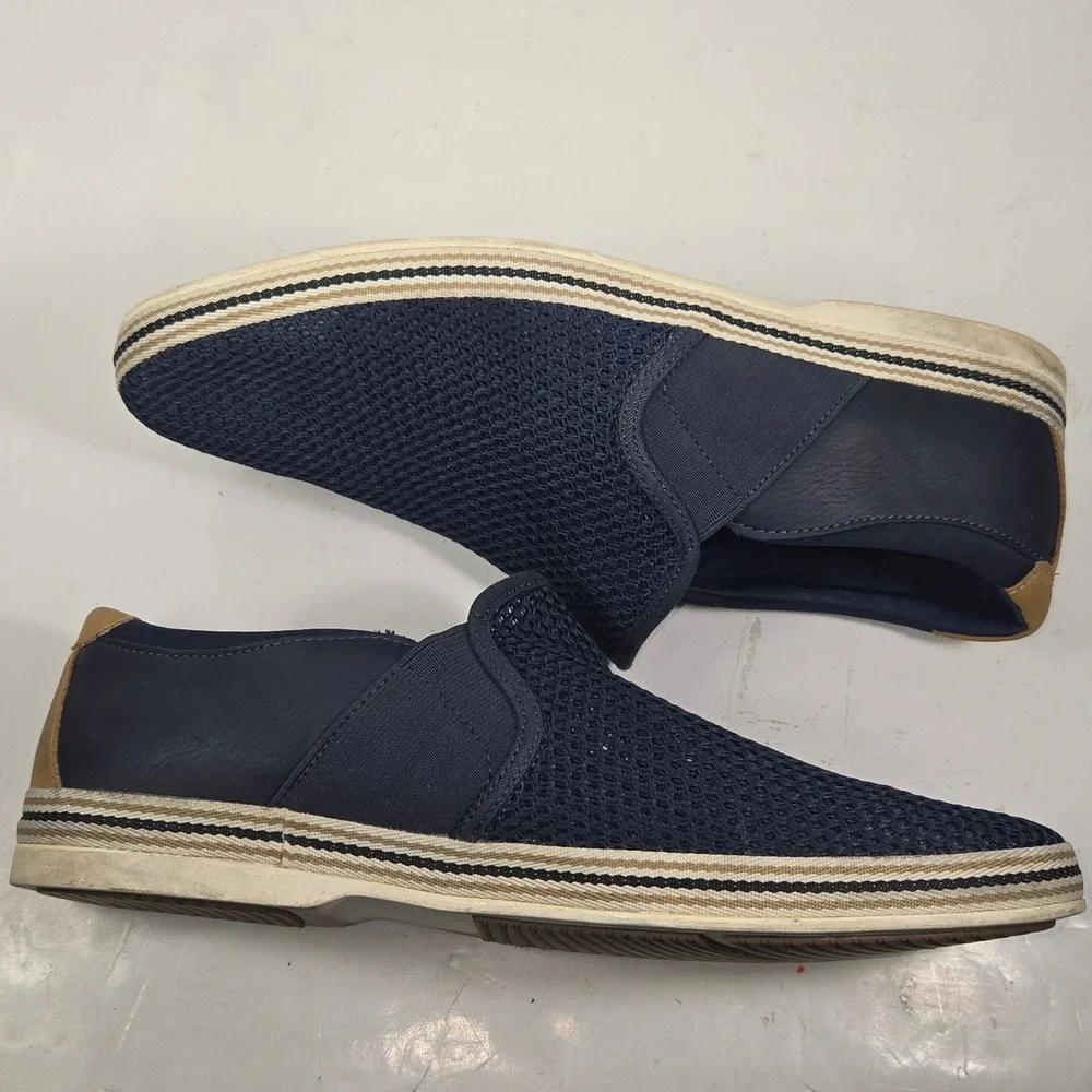 Aldo Mens Navy Blue Mesh Slip On Loafers Size 10 Casual Espadrille Sneakers AC93
